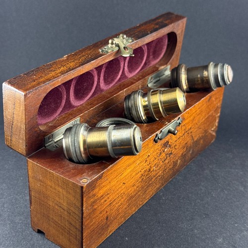 Set antique brass - brass, microscope